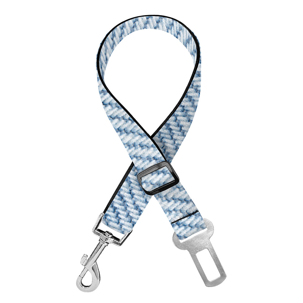 Light Blue Denim Jeans Print Dog Seat Belt