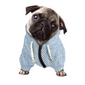 Light Blue Denim Jeans Print Dog Zip Up Hoodie
