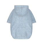 Light Blue Denim Jeans Print Dog Zip Up Hoodie