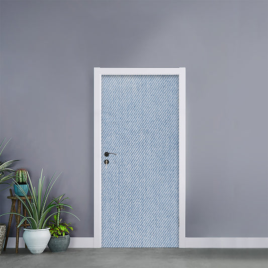 Light Blue Denim Jeans Print Door Sticker