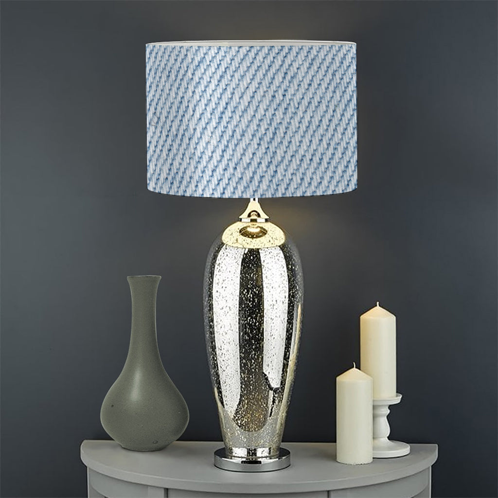 Light Blue Denim Jeans Print Drum Lamp Shade