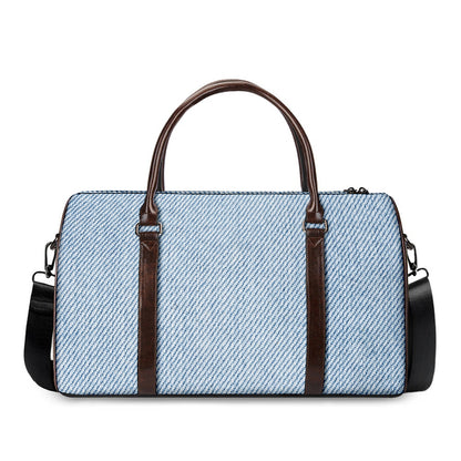 Light Blue Denim Jeans Print Duffle Bag
