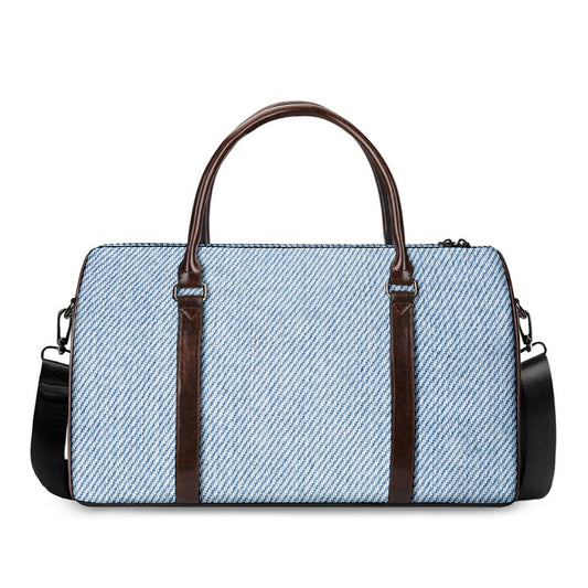 Light Blue Denim Jeans Print Duffle Bag