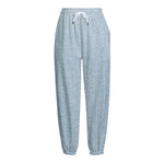 Light Blue Denim Jeans Print Fleece Lined Knit Pants