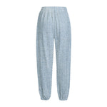 Light Blue Denim Jeans Print Fleece Lined Knit Pants