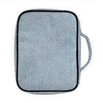 Light Blue Denim Jeans Print Front Pocket Bible Bag
