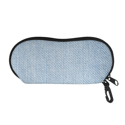 Light Blue Denim Jeans Print Glasses Case