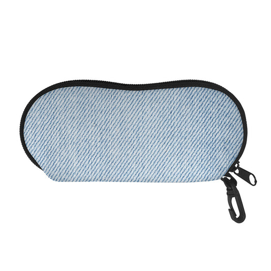 Light Blue Denim Jeans Print Glasses Case