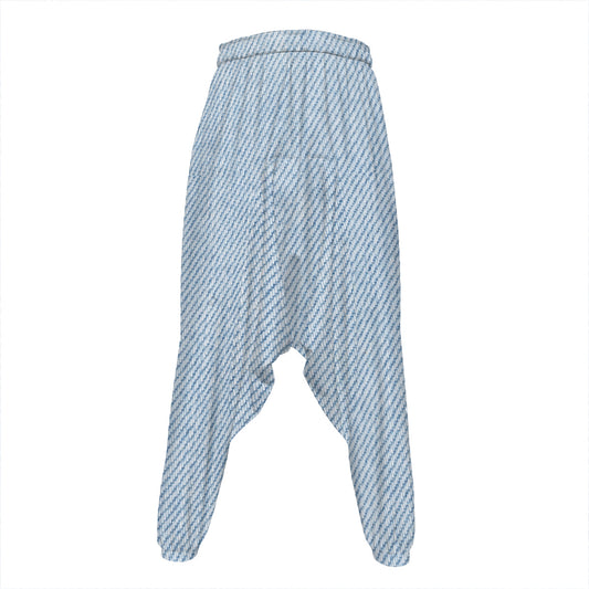 Light Blue Denim Jeans Print Hammer Pants