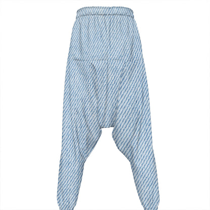 Light Blue Denim Jeans Print Hammer Pants