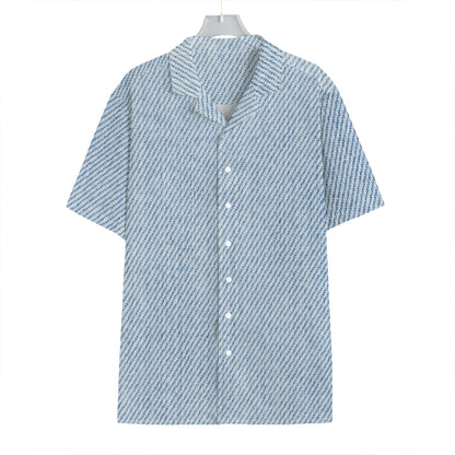 Light Blue Denim Jeans Print Hawaiian Shirt