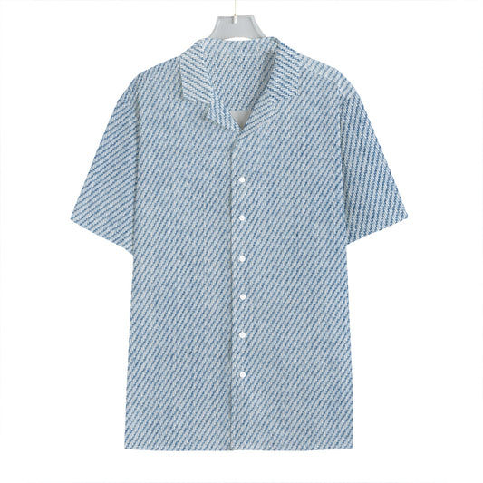 Light Blue Denim Jeans Print Hawaiian Shirt