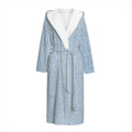 Light Blue Denim Jeans Print Hooded Bathrobe