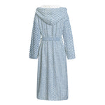 Light Blue Denim Jeans Print Hooded Bathrobe