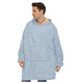 Light Blue Denim Jeans Print Hoodie Blanket