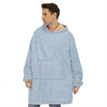 Light Blue Denim Jeans Print Hoodie Blanket