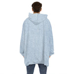 Light Blue Denim Jeans Print Hoodie Blanket