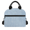 Light Blue Denim Jeans Print Insulated Lunch Bag