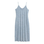 Light Blue Denim Jeans Print Jersey Midi Cami Dress