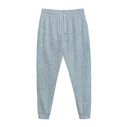 Light Blue Denim Jeans Print Jogger Pants