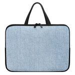 Light Blue Denim Jeans Print Laptop Sleeve With Handle