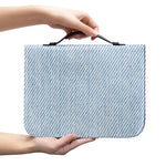 Light Blue Denim Jeans Print Leather Bible Cover