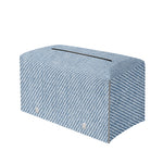 Light Blue Denim Jeans Print Leather Tissue Box Cover