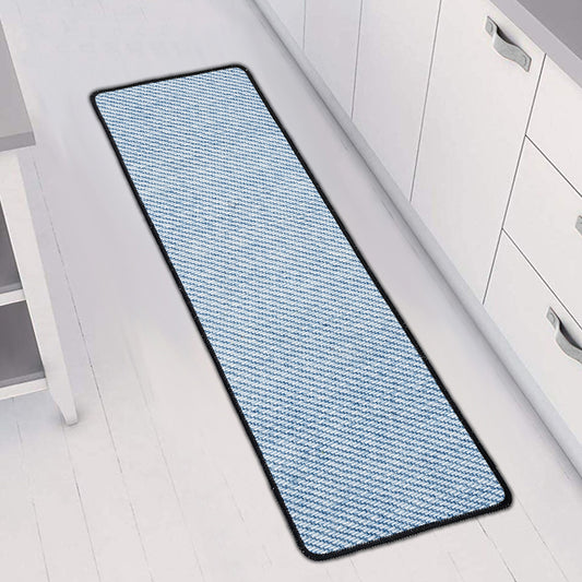 Light Blue Denim Jeans Print Long Kitchen Mat