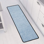 Light Blue Denim Jeans Print Long Kitchen Mat