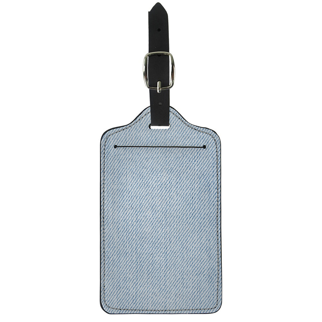 Light Blue Denim Jeans Print Luggage Tag