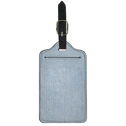 Light Blue Denim Jeans Print Luggage Tag