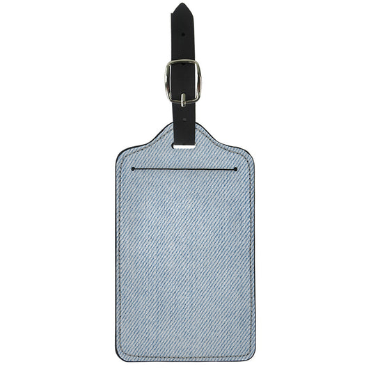 Light Blue Denim Jeans Print Luggage Tag