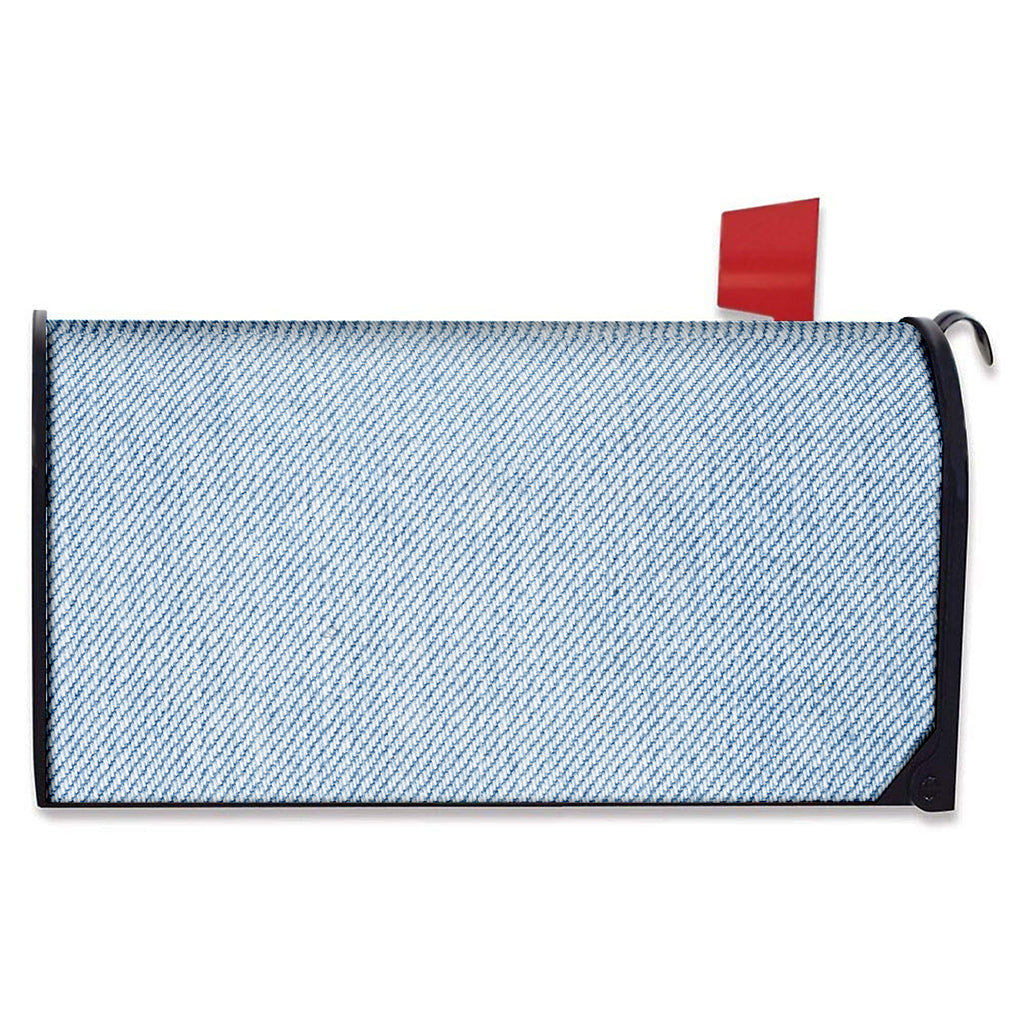 Light Blue Denim Jeans Print Mailbox Cover