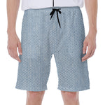 Light Blue Denim Jeans Print Men's Beach Shorts