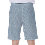 Light Blue Denim Jeans Print Men's Beach Shorts