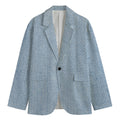 Light Blue Denim Jeans Print Men's Blazer
