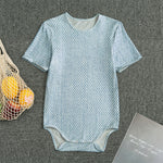 Light Blue Denim Jeans Print Men's Bodysuit