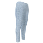 Light Blue Denim Jeans Print Men's Compression Pants