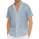 Light Blue Denim Jeans Print Men's Deep V-Neck Shirt