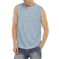 Light Blue Denim Jeans Print Men's Fitness Tank Top