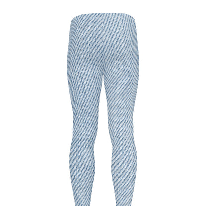 Light Blue Denim Jeans Print Men's leggings