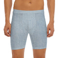 Light Blue Denim Jeans Print Men's Long Boxer Briefs