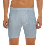 Light Blue Denim Jeans Print Men's Long Boxer Briefs