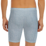 Light Blue Denim Jeans Print Men's Long Boxer Briefs