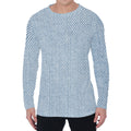 Light Blue Denim Jeans Print Men's Long Sleeve T-Shirt