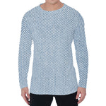Light Blue Denim Jeans Print Men's Long Sleeve T-Shirt