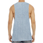 Light Blue Denim Jeans Print Men's Muscle Tank Top