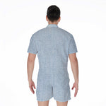 Light Blue Denim Jeans Print Men's Rompers
