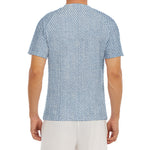 Light Blue Denim Jeans Print Men's Short Sleeve Rash Guard