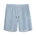 Light Blue Denim Jeans Print Men's Athletic Shorts